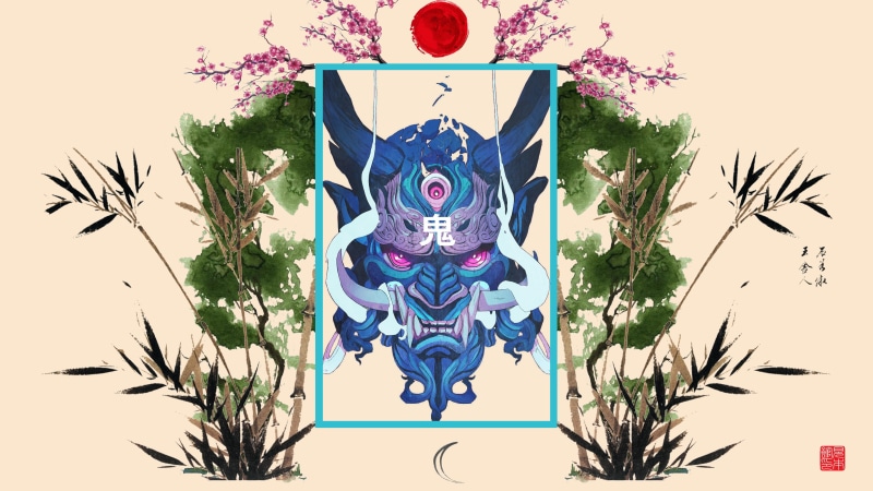 digital art, artwork, Asia, samurai, 4K, Japan, simple background