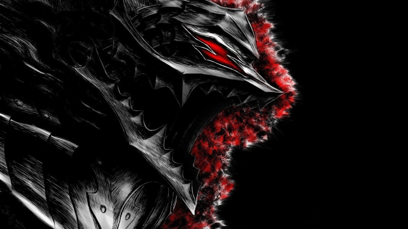 black color, copy space, pattern, still life, Berserk, manga, representation, Guts, design, abstract, cut out, no people, animal, close-up, paint, Kentaro Miura