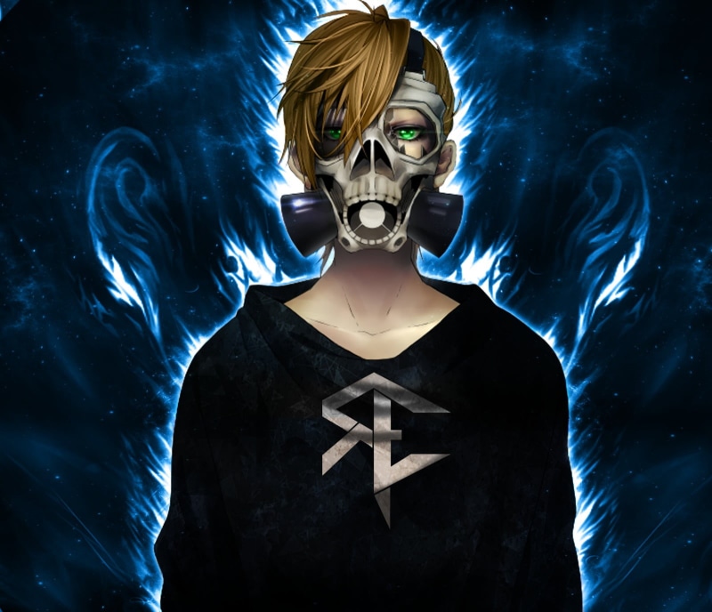 character, star shape, human representation, spirituality, dark, skull, reinelex, human skeleton, front view, fire, blue, human body part, mystery, bone