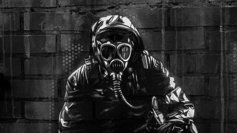 air Pollution, looking at camera, chemical, one person, mask, architecture, pollution, judgment Day - Apocalypse, safety, texture, people, mid adult