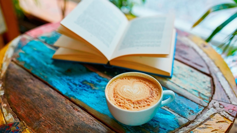 still life, wooden table, wooden, good morning, still life photography, coffee, book, 4K, table, coffee cup