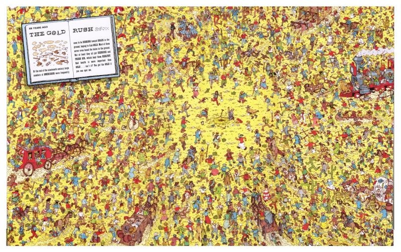 transfer print, Waldo, abundance, sign, Wheres Wally, close-up, no people, full frame, non-western script, area, communication, multi colored, text, green