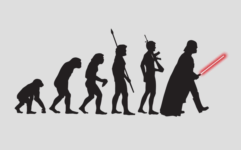 evolution, wars, cut out, science fiction, white background, studio shot, star, Star Wars, communication, indoors, men, 1080P, silhouette, human, artwork