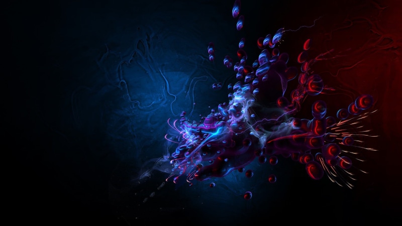 impact, splashing, mixing, smoke - physical structure, water, blue, vitality, multi colored, studio shot, complexity, paint, painting, 1080P, pollution