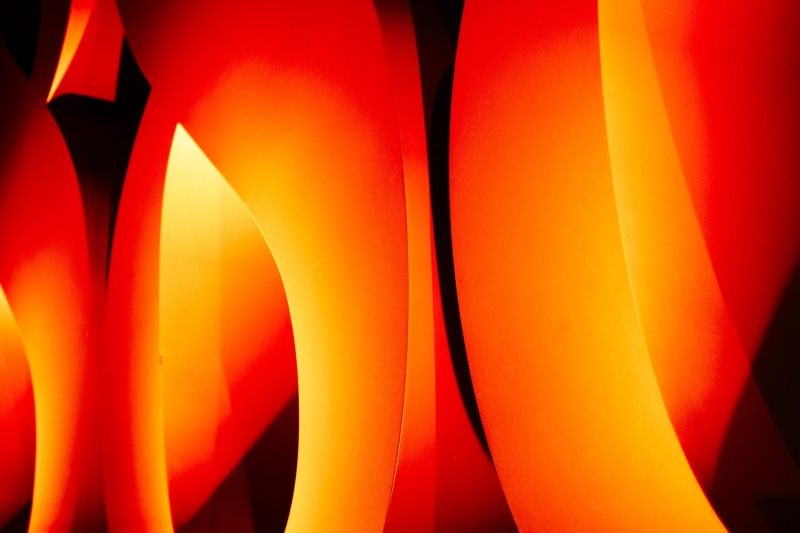 light, vibrant color, black, indoors, illuminated, backgrounds, in a row, decoration, yellow, multi colored, black background, hot, fire, close-up, 2K