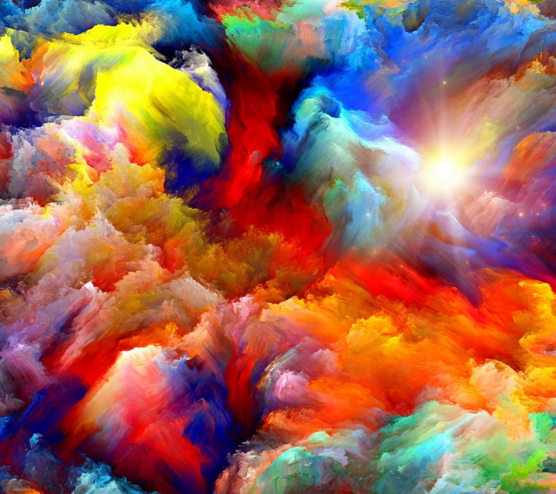 orange color, water, studio shot, smoke - physical structure, exploding, art and craft, orange, backgrounds, indoors, artwork, vitality, multicolored, creativity