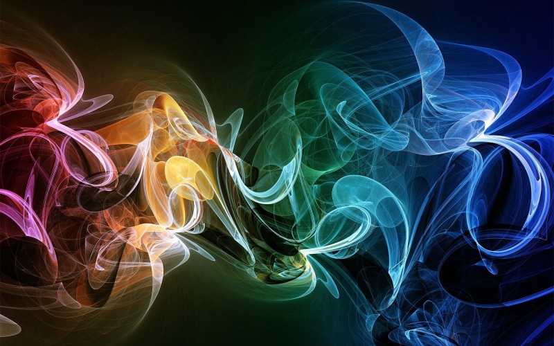 fractal, vibrant Color, multi Colored, smoke, photographic Effects, curve, blue, indoors, 2K, exploding, water, illustration, creativity, motion, light - Natural Phenomenon