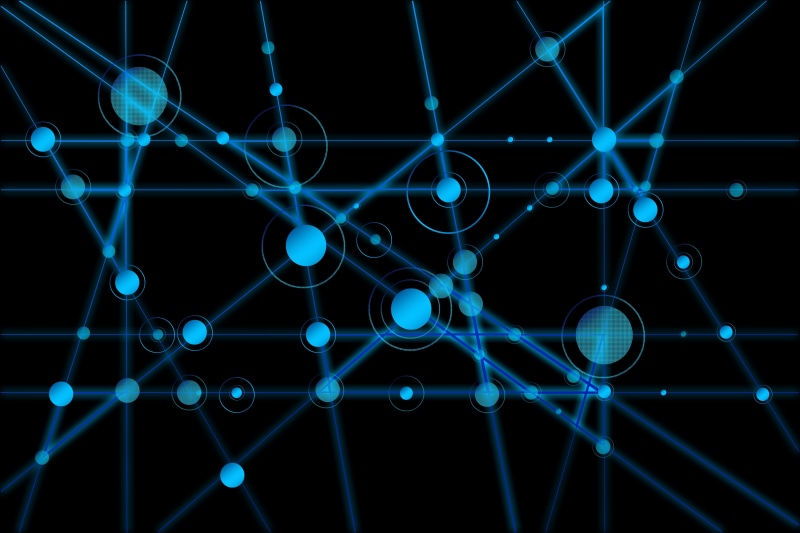 connections, blue, communication, diagram, no people, connection, black, fiber optic, glowing, bright, complexity, black background, internet