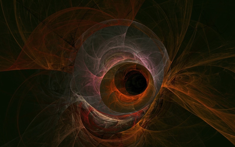 shape, threaded, wire wool, computer Graphic, illustration, twisted, pattern, plexus, black background, multi Colored, circle, art, night, energy, fractal