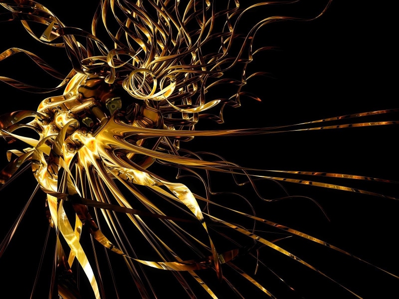 night, black, studio shot, dark, close-up, illustration, pattern, shiny, gold colored, no people, light trail, decoration, figure, glowing, bright, yellow