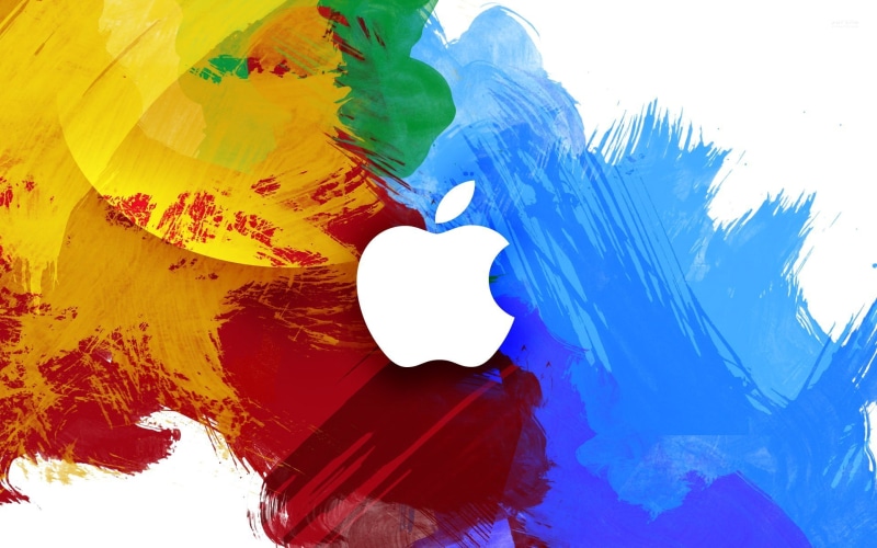  digital, emblem, gadget, phone, 1080P, multicolored, logo, laptop, mac, Apple, paint, spot, computer