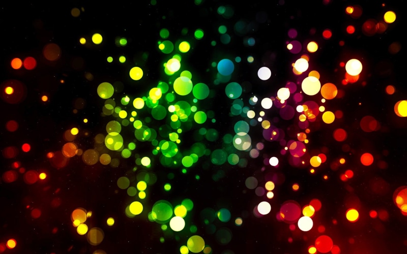 bright, celebration, colors, rain, night, abstract, shapes, decoration, defocused, 720P, black background, light, light - Natural Phenomenon, backdrop