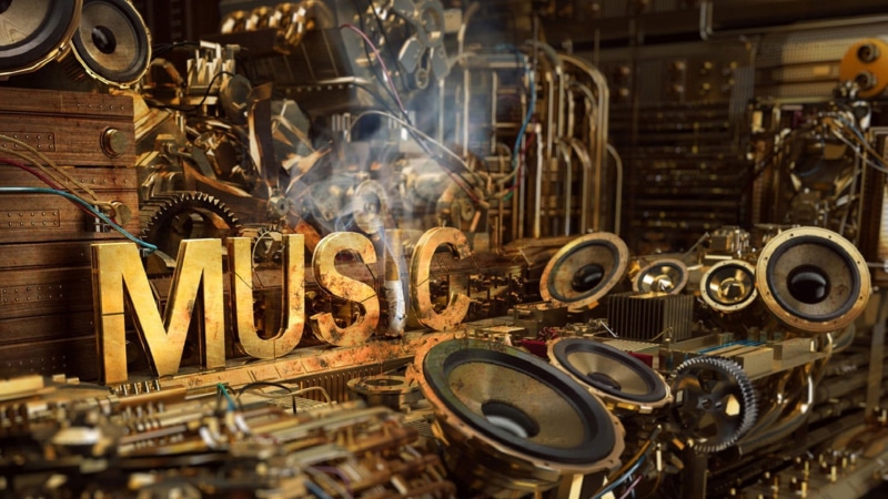 old, 1080P, industry, large group of objects, steampunk, music, machine part, connection, black, artwork, machinery, smoke - physical structure, antique