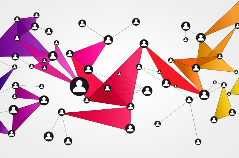 element, teamwork, data, net, businessman, silhouettes colors, networks, drop, technical, cyberspace, male, polygon, pink color, technology, woman, crowd