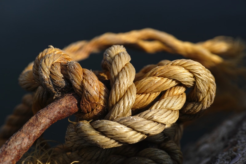 connected, still life, old, maritime, textured, tied knot, solid, string, wood - material, close-up, 4K, photo, detail shots, braided hair, no people