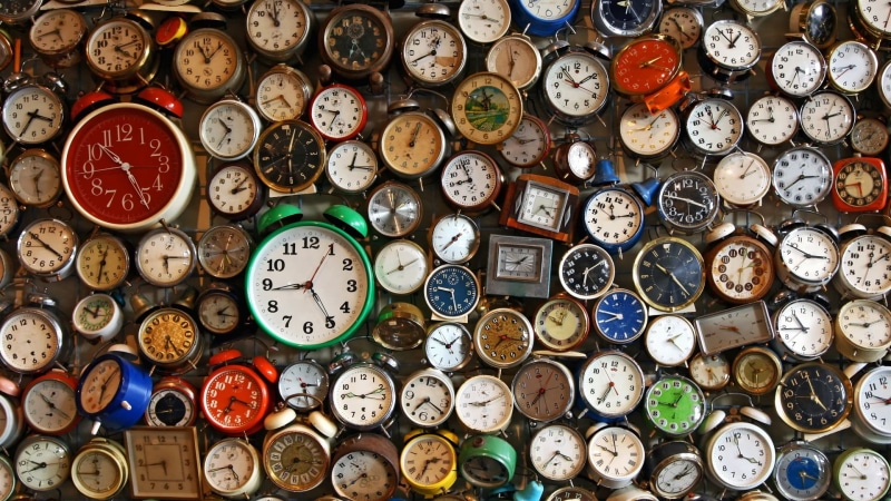 variation, assorted, multi colored, pattern, collection, color, numbers, number, alarm clock, geometric shape, round, full frame, backgrounds, no people