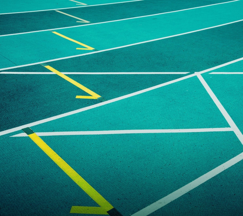 pattern, yellow, high angle view, no people, competition, outdoors, track and field, backgrounds, full frame, untitled, day, absence, turquoise, stadium