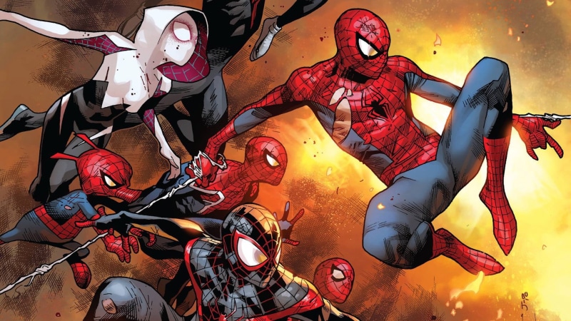 Peter Parker, motorcycle, Web, large group of objects, Spider-Gwen, Marvel, human representation, Gwen Stacy, Spider-man, Comics, Costume, Gwen-Spider