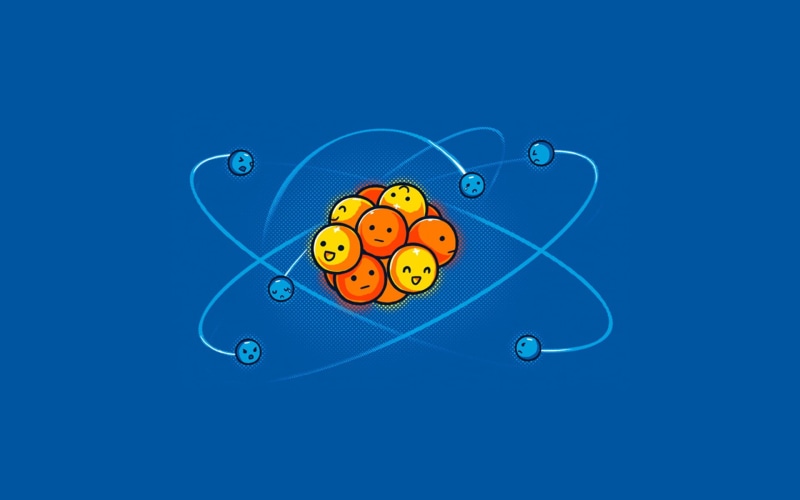 geometric shape, simple, illustration, technology, colored background, digital art, symbol, protons, simple background, nature, blue, atoms, research, education