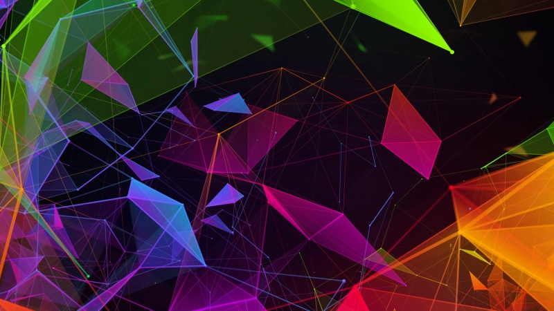 purple, lines, vector graphics, blue, cyberspace, colorful, Razer, abstract, vector, Razer Inc., vector art, green, digital, geometric figures, 4K, orange