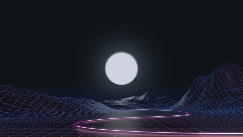 wireframe, vaporwave, 1080P