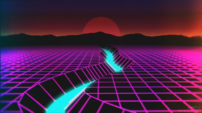 neon, wireframe, 1080P, synthwave, New Retro Wave