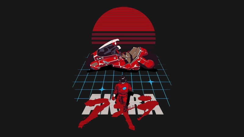 kaneda, male likeness, motorcycle, adult, architecture, red, cut out, women, people, copy space, indoors, arts culture and entertainment, studio shot, creativity