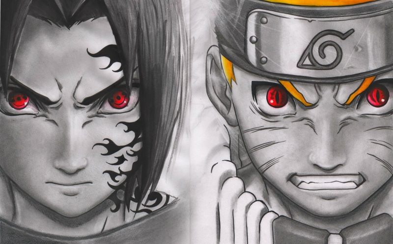 chakra, hitaiate, to themselves d Luffy, jinchuuriki, shinobi, ninja, kyuubi, kinjutsu, Naruto, 4K, seal, change tomoe, sketch, Uzumaki Naruto, Uchiha Sasuke