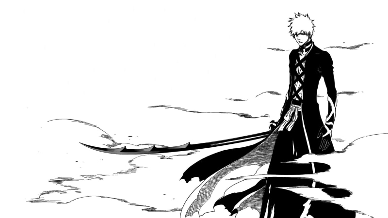 representation, sketch, Kurosaki Ichigo, religion, 1080P, clear sky, human representation, low angle view, man, creativity, black, people, nature, belief