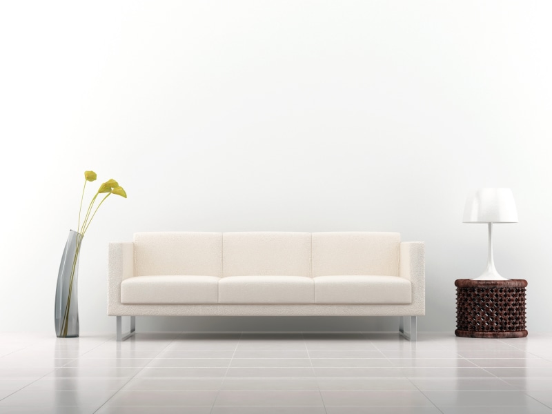 white, electric Lamp, sparse, living Room, furniture, interior, vase, lifestyles, no People, home Interior, elegance, armchair, decoration, modern, simplicity