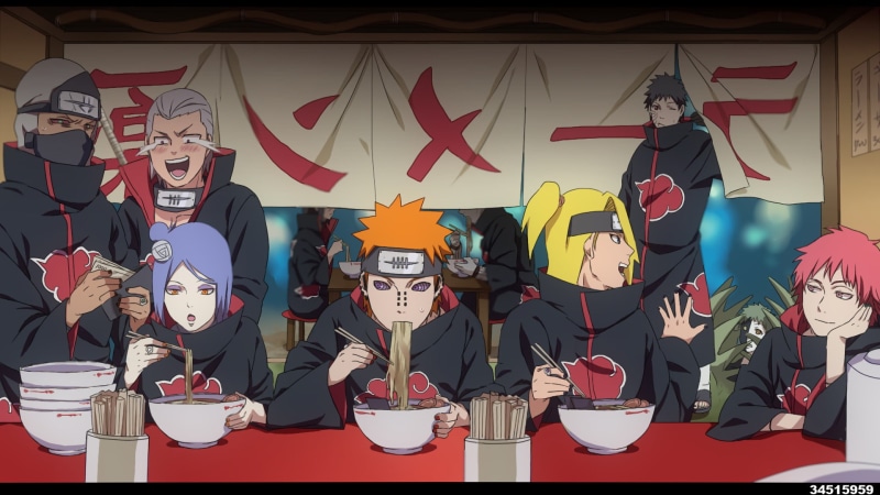Sasori (Naruto), Itachi Uchiha, Pain (Naruto), Kisame Hoshigaki, akatsuki, Naruto Uzumaki, Obito Uchiha, Konan (Naruto), Zetsu (Naruto), Deidara (Naruto)