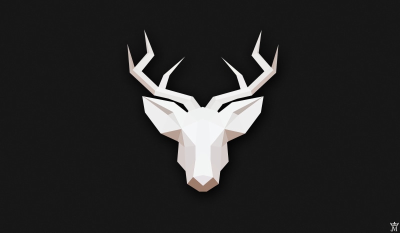antler, biology, symbol, black background, star shape, 2K, deer, animal, white color, brown, low poly, nature, representation, abstract, head, computer Graphic