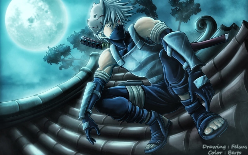 representation, low angle view, nature, Naruto Shippuuden, digital, hatake, metal, blue, Hatake Kakashi, sculpture, pipe - tube, creativity, male likeness