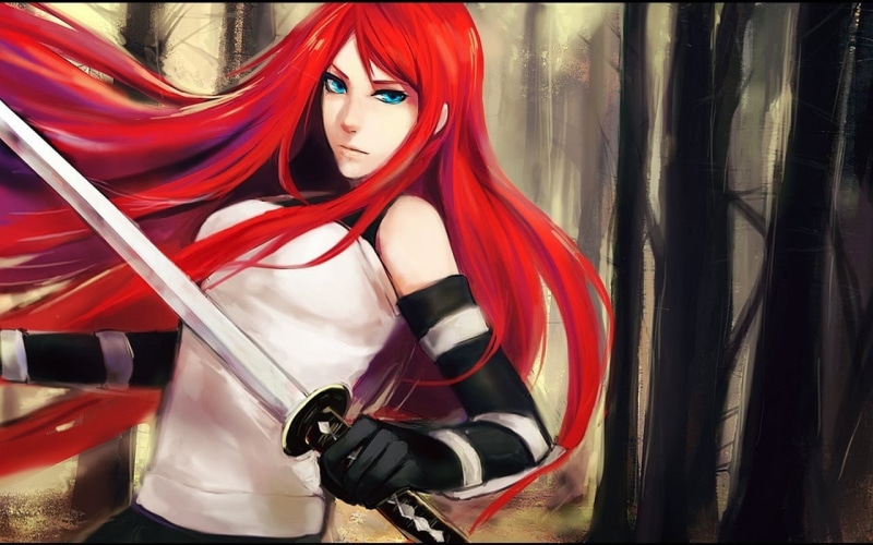 beautiful woman, indoors, red, anime, dyed hair, ANBU, redhead, young adult, women, Naruto Shippuuden, standing, one person, anime girls, young women, 720P