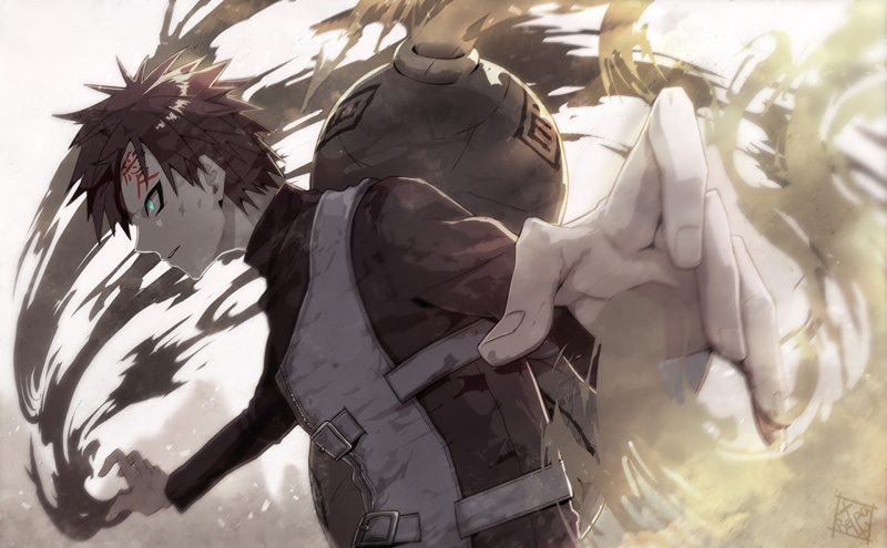 male likeness, 1080P, three quarter length, real people, art and craft, one person, waist up, creativity, anime, leisure activity, Gaara, clothing
