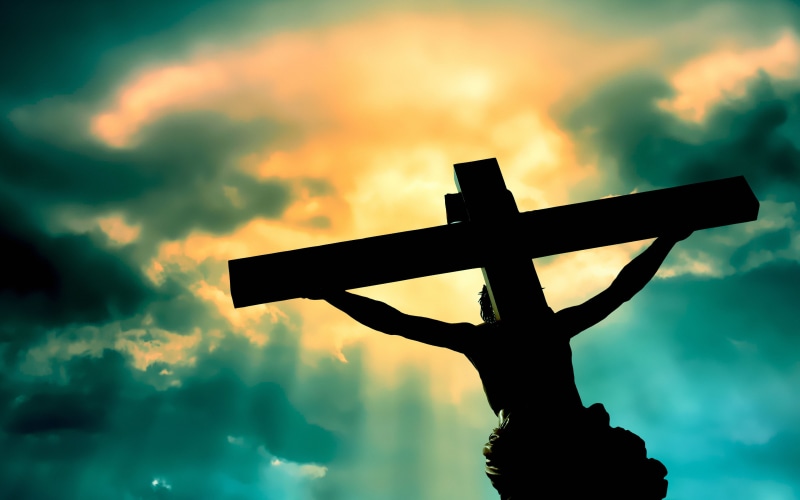 spirituality, christ, belief, statue, sunset, God, no people, cloud - sky, sculpture, lord, symbol, outdoors, crucifixion, human representation, religion