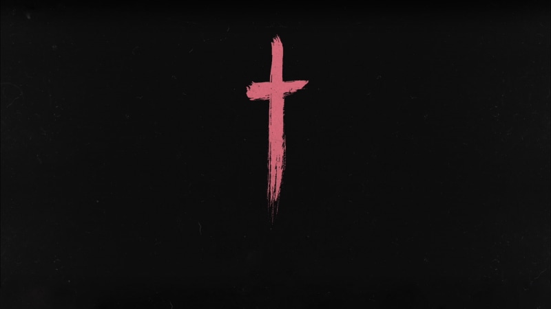 black, pink, 1080P, simple background, cross, minimalism