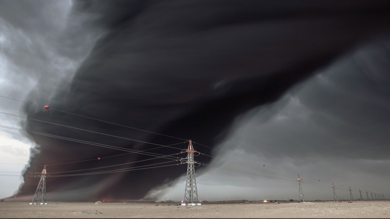 fire, water, utility pole, ominous, cloud - sky, wire, sky, connection, storm cloud, power supply, no people, cable, thunderstorm, architecture, outdoors
