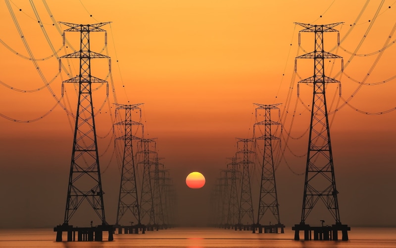 black, 1080P, electricity pylon, connection, technology, power supply, sunset, posts, electricity, Sun, power line, sailboat, nature, orange color, beauty in nature