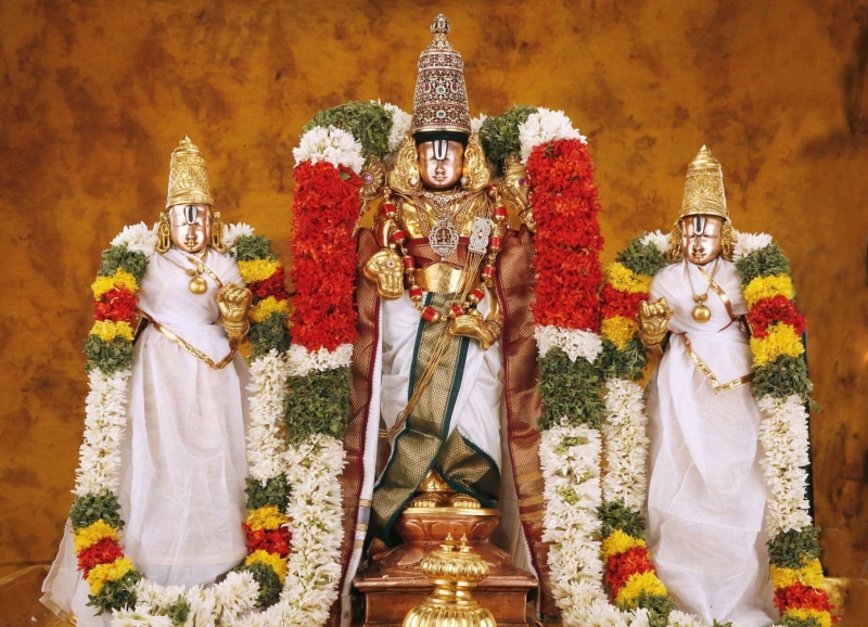 bouquet, female likeness, spirituality, lord, place of worship, statue, religion, built structure, representation, Lord Shrinathji, figurine, architecture