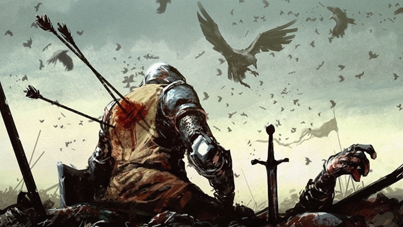 fantasy art, horror, arrows, spooky, weapon, soldier, low angle view, knight, s, judgment Day - Apocalypse, painting, illustration, memorial