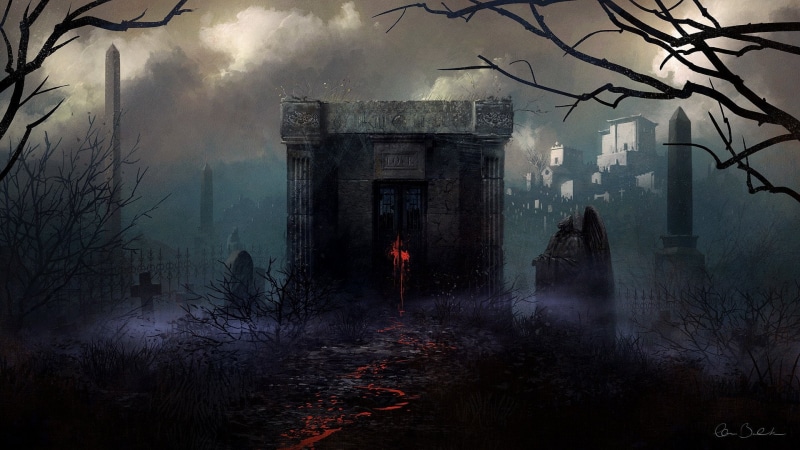 Cemetery, Graveyard, 1080P, Night, Fog, Dark