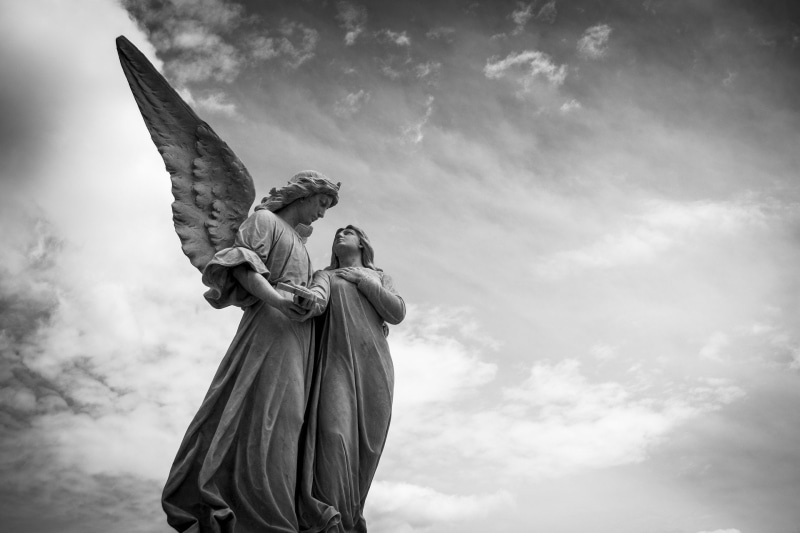 figure, cemetery, peace, love, sculpture, gothic, angel, 1080P, marble
