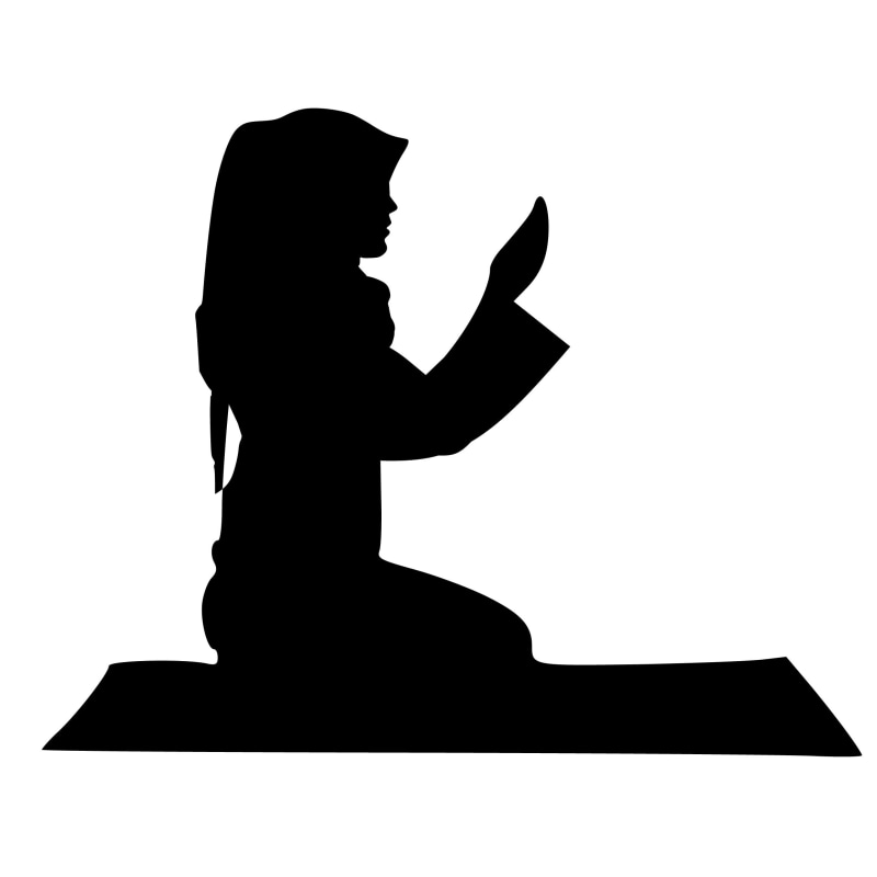relaxation exercise, prayer, faith, adult, sitting, women, teenager, woman, yoga, 1080P, arab, islamic, people, side view, masjid, hand, religion, pray