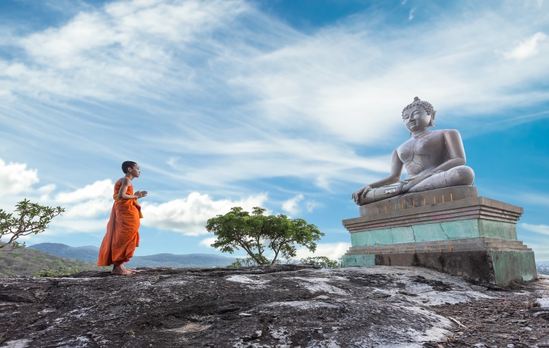 gautama, meditation, representation, sky, thailand, young, real people, face, male likeness, ancient, religion, quiet and peaceful, a blessing, front, saraburi