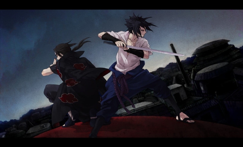 720P, weapon, Konoha, adult, sky, anime boys, full length, low angle view, real people, people, men, itachi, activity, anime, Akatsuki, skill