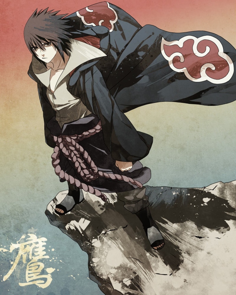 720P, indoors, one person, anime boys, uchiha, cliff, art and craft, young adult, shoe, anime, Naruto Shippuuden, low section, sasuke, men, males, clothing