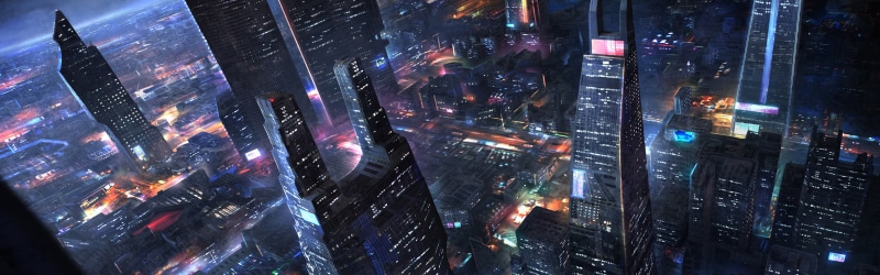 Art, 4K, City, Lights, Night, Design, Skyscrapers, Future