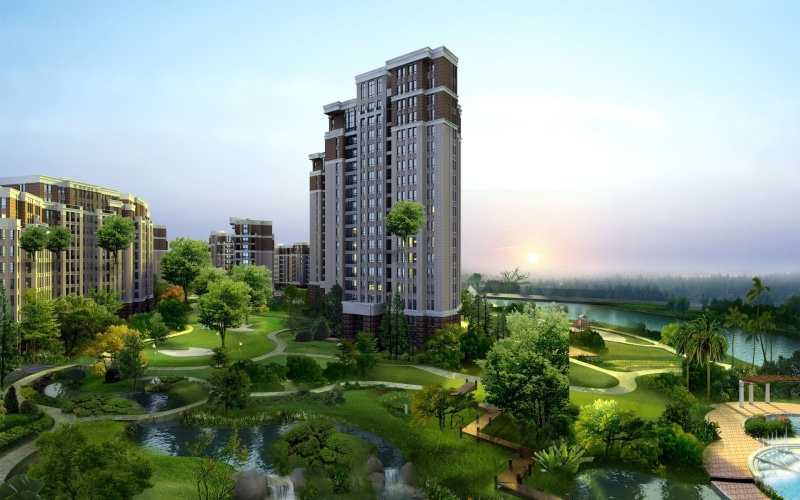 green, future, building, 1080P, neighborhood, city