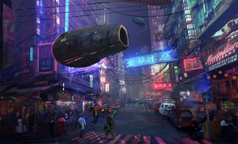 Neon, Street, Leanna Hillen, Cyberpunk Street, City, Cyberpunk, 1080P, Signs, Cars, Future, Building, Architecture, Buildings, People, Auto, by Leanna Hillen